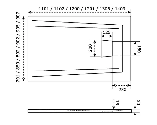 Купить Панель фронтально-торцевая 110х80 см Good Door Атриум ЭЛ00001 в магазине сантехники Santeh-Crystal.ru
