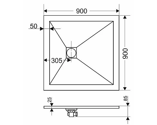 Купить Панель для поддона 90х90 см Grossman Strong GR-S290901Q в магазине сантехники Santeh-Crystal.ru
