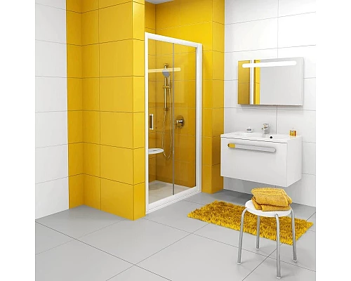 Приобрести Душевая раздвижная дверь Ravak Rapier NRDP2 120 R белый Transparent 0NNG010PZ1 в магазине сантехники Santeh-Crystal.ru