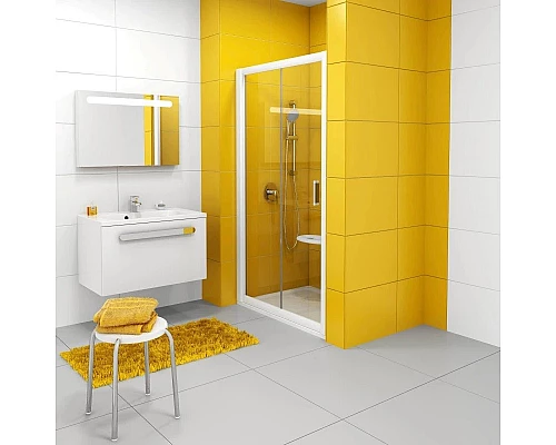 Приобрести Душевая раздвижная дверь Ravak Rapier NRDP2 120 L белый Transparent 0NNG010LZ1 в магазине сантехники Santeh-Crystal.ru