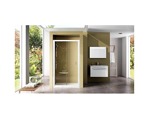 Приобрести Душевая раздвижная дверь Ravak Rapier NRDP2 120 L белый Transparent 0NNG010LZ1 в магазине сантехники Santeh-Crystal.ru