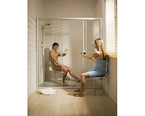 Приобрести Душевые раздвижные двери Ravak Rapier NRDP4 140 белый Grape 0ONM0100ZG в магазине сантехники Santeh-Crystal.ru