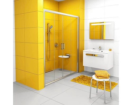 Купить Душевые раздвижные двери Ravak Rapier NRDP4 140 сатин Transparent 0ONM0U00Z1 в магазине сантехники Santeh-Crystal.ru