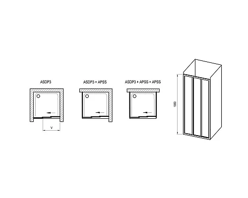 Заказать Душевая дверь 110 см Ravak Supernova ASDP3 00VD0102ZG Grape в магазине сантехники Santeh-Crystal.ru