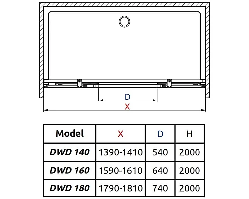 Приобрести Душевая дверь Radaway Espera DWD 140 прозрачное в магазине сантехники Santeh-Crystal.ru