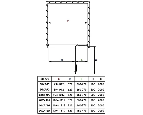 Заказать Душевая дверь Radaway Euphoria DWJ 100 R прозрачное в магазине сантехники Santeh-Crystal.ru