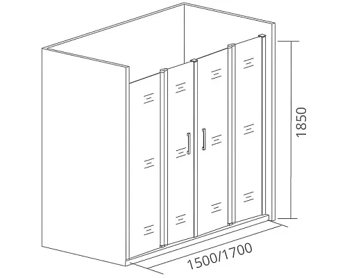 Купить Душевая дверь 150 см Good Door Infinity WTW-TD-150-G-CH grape в магазине сантехники Santeh-Crystal.ru