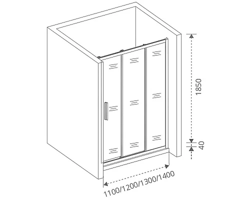 Купить Душевая дверь 130 см Good Door Orion WTW-130-G-CH grape в магазине сантехники Santeh-Crystal.ru
