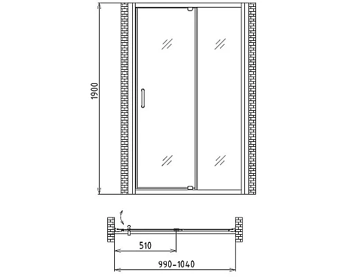 Приобрести Душевая дверь 100 см Gemy Sunny Bay S28191A прозрачное в магазине сантехники Santeh-Crystal.ru