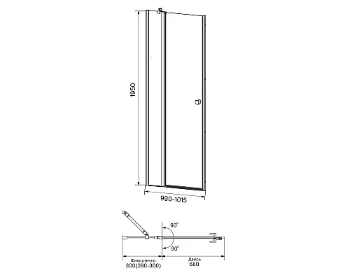 Купить Душевая дверь 100 см IDDIS Ray RAY6CP0i69 прозрачное в магазине сантехники Santeh-Crystal.ru