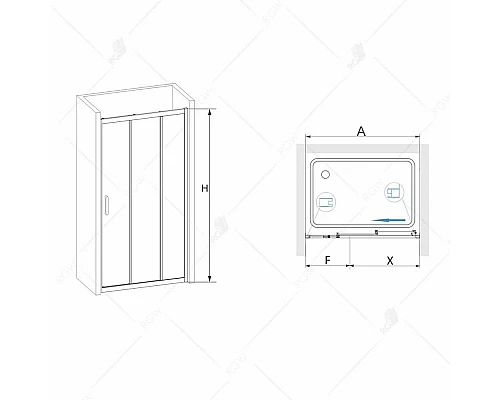 Заказать Душевая дверь 110 см RGW PA-13 Passage 06081311-11 прозрачное в магазине сантехники Santeh-Crystal.ru