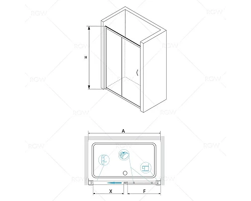 Купить Душевая дверь 100 см RGW PA-12 Passage 01081210-11 прозрачное в магазине сантехники Santeh-Crystal.ru