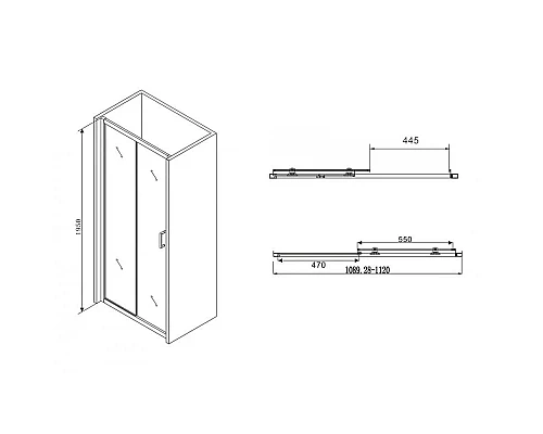 Купить Душевая дверь 110 см Abber Schwarzer Diamant AG30110B прозрачное в магазине сантехники Santeh-Crystal.ru