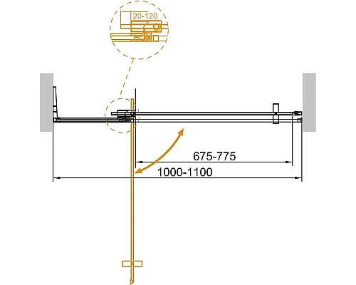 Приобрести Душевая дверь 100-110 см Cezares SLIDER-B-1-100/110-GRIGIO-Cr серое в магазине сантехники Santeh-Crystal.ru