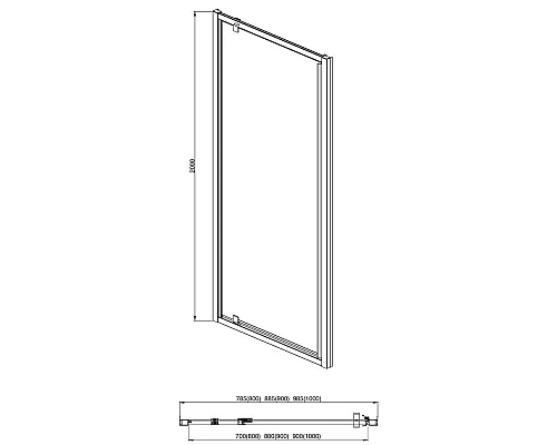 Заказать Душевая дверь 80 см Aquatek AQ ARI PI 08020CH прозрачное в магазине сантехники Santeh-Crystal.ru
