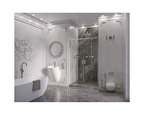 Купить Душевая дверь 140 см Ambassador Forsa 17021109AX прозрачное в магазине сантехники Santeh-Crystal.ru