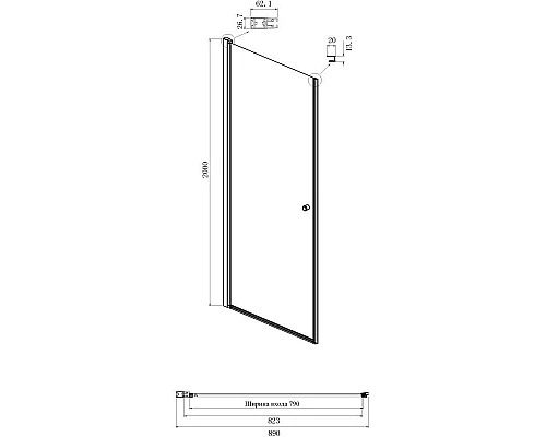 Купить Душевая дверь 90 см Ambassador Elysium 111011110CX прозрачное в магазине сантехники Santeh-Crystal.ru