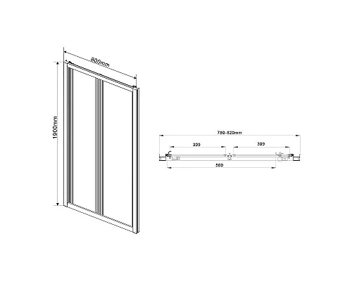 Приобрести Душевая дверь 80 см Vincea Garda VDB-1G800CH шиншилла в магазине сантехники Santeh-Crystal.ru