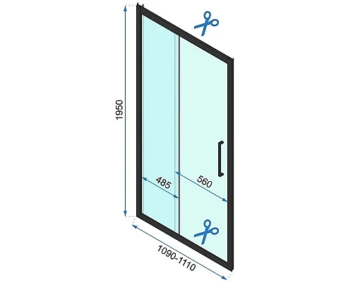 Заказать Душевая дверь 110 см Rea Rapid Slide REA-K5613 прозрачное в магазине сантехники Santeh-Crystal.ru