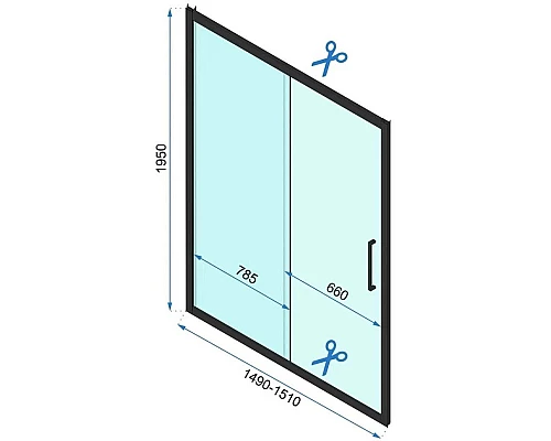 Заказать Душевая дверь 150 см Rea Rapid Slide REA-K5617 прозрачное в магазине сантехники Santeh-Crystal.ru