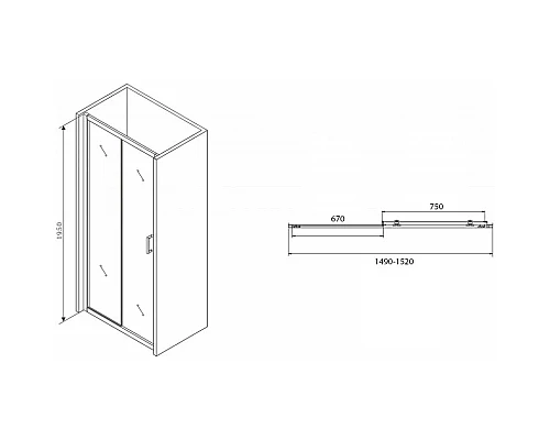 Заказать Душевая дверь 150 см Abber Schwarzer Diamant AG30150B прозрачное в магазине сантехники Santeh-Crystal.ru