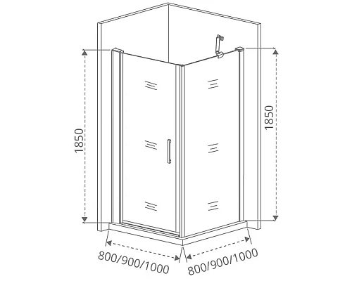 Купить Душевой уголок 80х80 см Good Door Pandora CR-80-T-CH прозрачное с рисунком в магазине сантехники Santeh-Crystal.ru