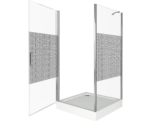 Купить Душевой уголок 80х80 см Good Door Fantasy CR-80-F-CH прозрачный с рисунком в магазине сантехники Santeh-Crystal.ru