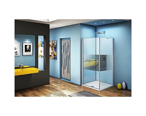 Купить Душевой уголок 80х80 см Good Door Fantasy CR-80-F-CH прозрачный с рисунком в магазине сантехники Santeh-Crystal.ru