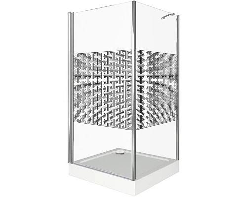 Купить Душевой уголок 80х80 см Good Door Fantasy CR-80-F-CH прозрачный с рисунком в магазине сантехники Santeh-Crystal.ru
