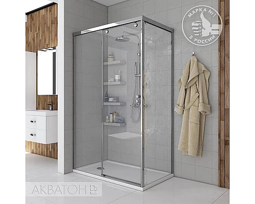 Заказать Душевой уголок 120х80 см Акватон Ritsa L 1AX001SSXX000 прозрачное в магазине сантехники Santeh-Crystal.ru