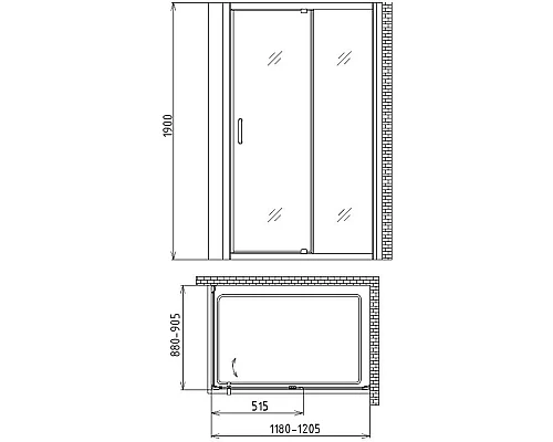 Заказать Душевой уголок 120х90 см Gemy Sunny Bay S28191B-A90 прозрачное в магазине сантехники Santeh-Crystal.ru