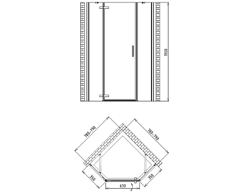 Купить Душевой уголок 80х80 см Gemy Fall Tea S29095 прозрачное в магазине сантехники Santeh-Crystal.ru