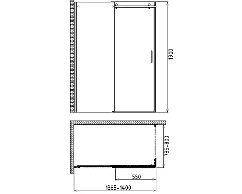 Заказать Душевой уголок 140х80 см Gemy Modern Gent S25191A-A6-80 прозрачное в магазине сантехники Santeh-Crystal.ru
