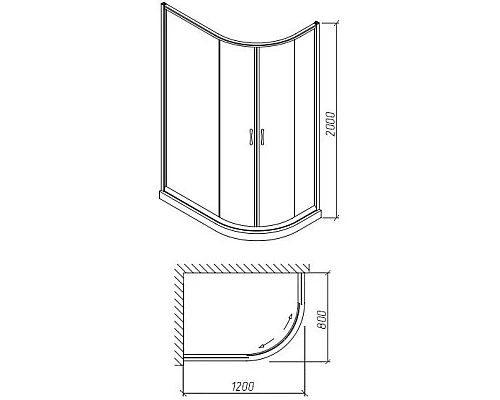 Заказать Душевой уголок 120х80 см Orans 1952L00 прозрачное в магазине сантехники Santeh-Crystal.ru