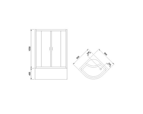 Заказать Душевой уголок с поддоном 90х90 см Royal Bath RB90BK-C-CH матовое в магазине сантехники Santeh-Crystal.ru