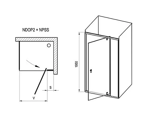 Заказать Душевой уголок 120х90 см Ravak Nexty NDOP2 + NPSS 03OG0300Z1 + 90O70300Z1 прозрачное в магазине сантехники Santeh-Crystal.ru