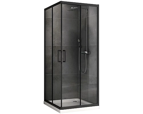 Заказать Душевой уголок 80х80 см Abber Schwarzer Diamant AG02080B прозрачное в магазине сантехники Santeh-Crystal.ru