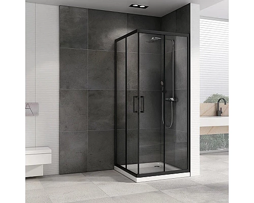 Купить Душевой уголок 90х90 см Abber Schwarzer Diamant AG02090B прозрачное в магазине сантехники Santeh-Crystal.ru