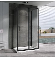 Душевой уголок 110х70 см Abber Schwarzer Diamant AG30110B-S70B-S70B прозрачное