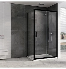 Душевой уголок 110х80 см Abber Schwarzer Diamant AG30110B-S80B прозрачное