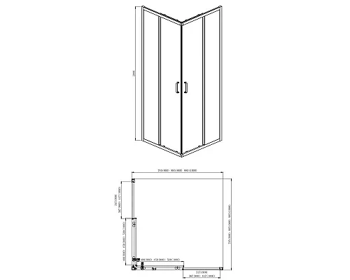 Купить Душевой уголок 90х90 см Aquatek AQ ARI KV 09020CH прозрачное в магазине сантехники Santeh-Crystal.ru