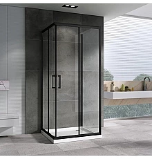 Душевой уголок 90х90 см Abber Schwarzer Diamant AG02090B-S90B прозрачное