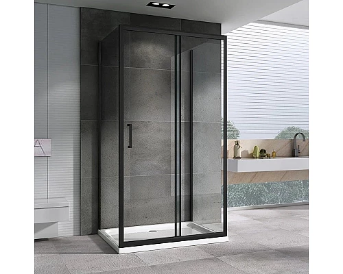 Купить Душевой уголок 160х85 см Abber Schwarzer Diamant AG30160B-S85B-S85B прозрачное в магазине сантехники Santeh-Crystal.ru