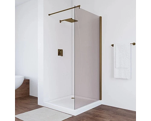 Приобрести Неподвижная перегородка 106х189 см Vegas Glass EAF 106 05 05 бронза в магазине сантехники Santeh-Crystal.ru