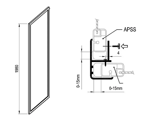 Приобрести Боковая стенка 80 см Ravak Supernova APSS 940403R211 Pearl в магазине сантехники Santeh-Crystal.ru