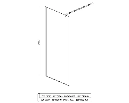 Купить Неподвижная перегородка 120 см Aquatek AQ WIW 12020CH прозрачное в магазине сантехники Santeh-Crystal.ru