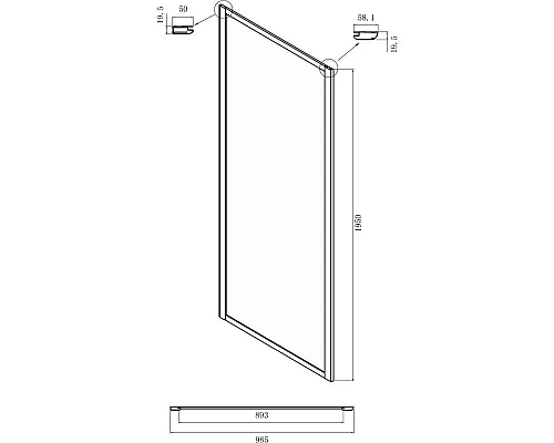Купить Боковая стенка 100 см Ambassador Forsa 100NX прозрачное в магазине сантехники Santeh-Crystal.ru