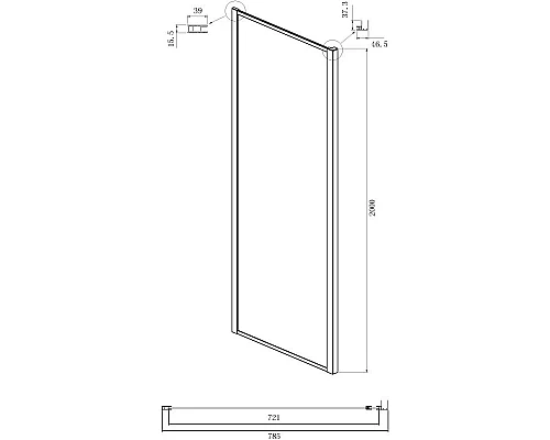 Купить Боковая стенка 80 см Ambassador Elysium 80KX прозрачное в магазине сантехники Santeh-Crystal.ru