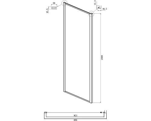 Приобрести Боковая стенка 90 см Ambassador Elysium 90KX прозрачное в магазине сантехники Santeh-Crystal.ru