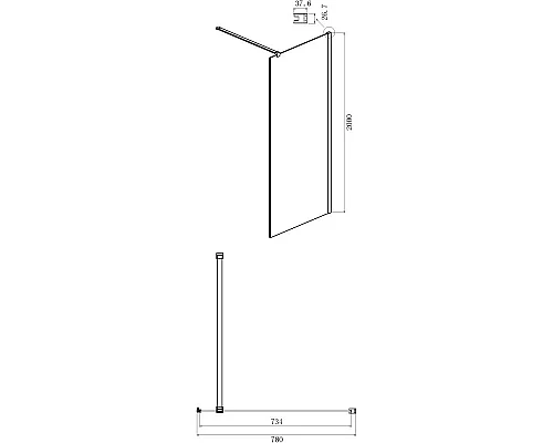 Приобрести Неподвижная перегородка 80х200 см Ambassador Elysium 80CX прозрачное в магазине сантехники Santeh-Crystal.ru